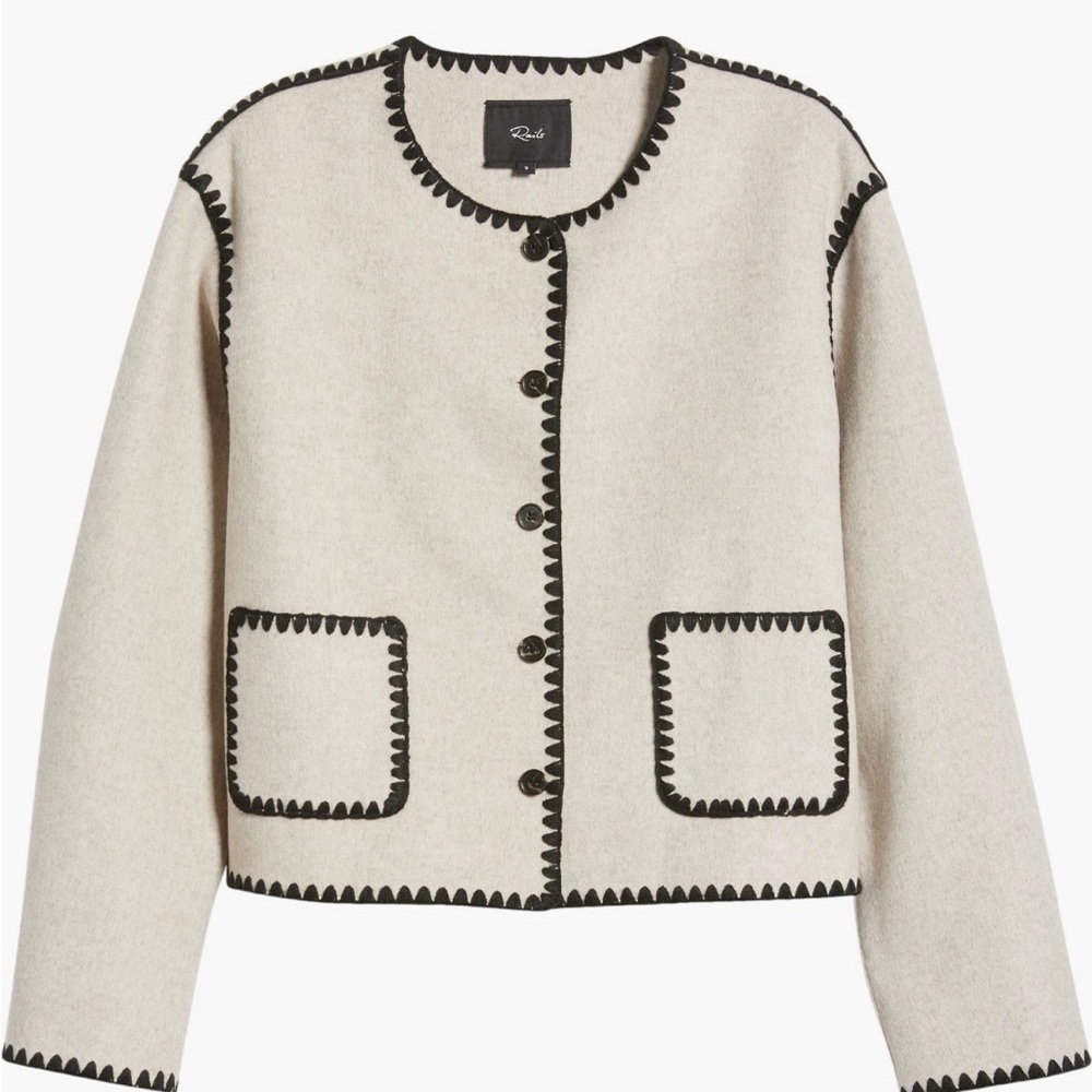 Rails Melanie Embroidered Detail Wool Blend Jacket